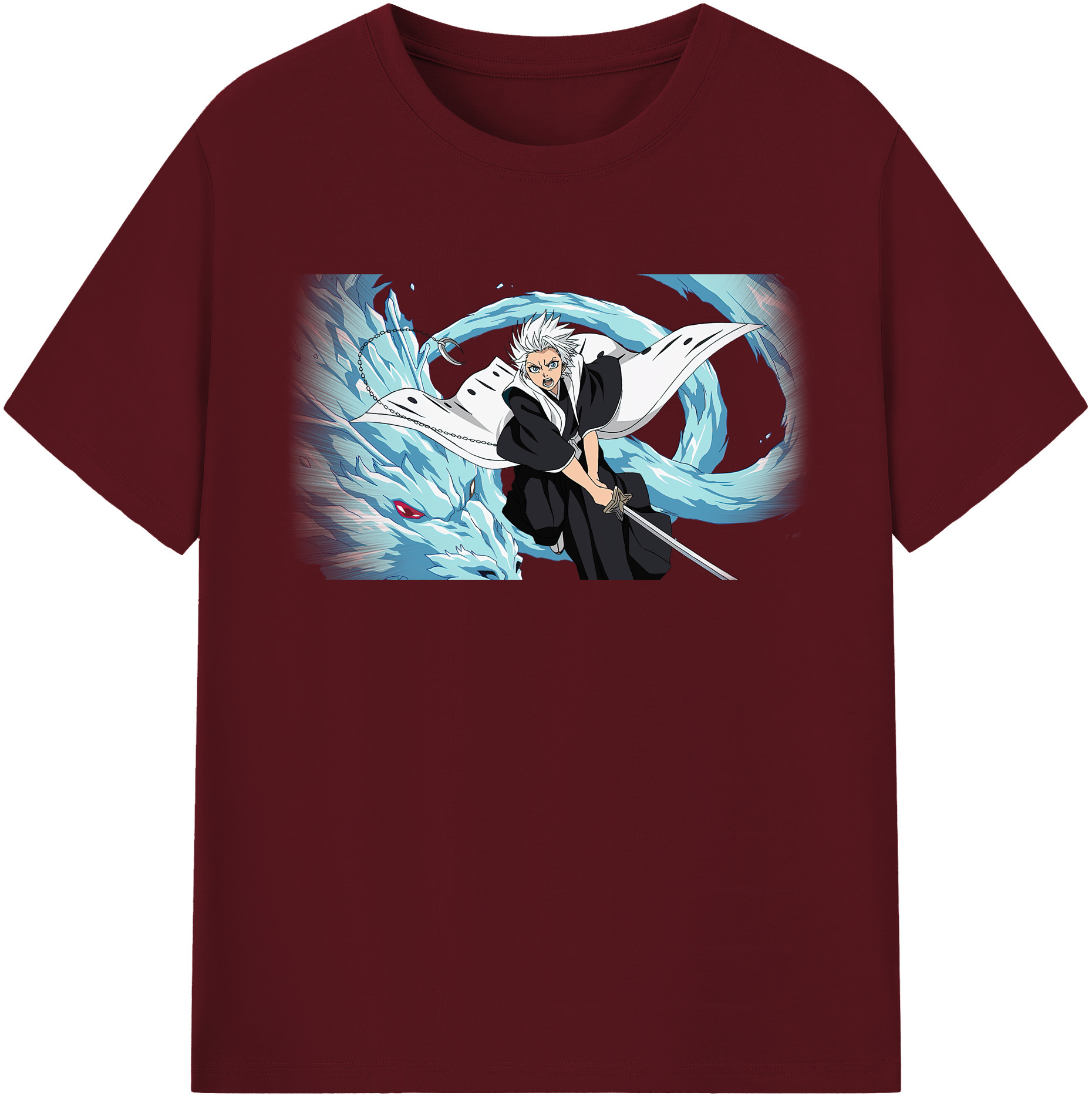（画像用） ブリーチ 日番谷冬獅郎（ひつがや とうしろう） BLEACH Hitsugaya Toushirou 綿100％半袖Tシャツ（フロントプリント）